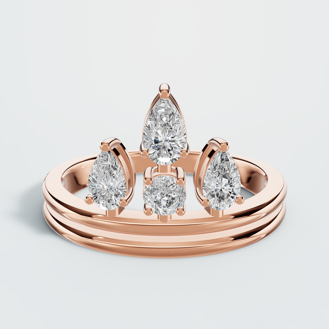 Double Band Crown Ring