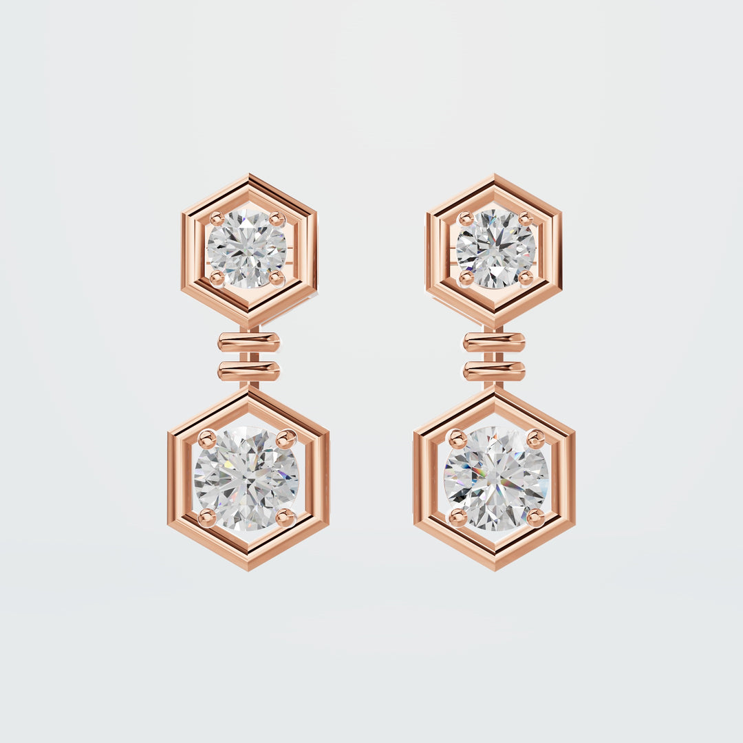 Teardrop round earring