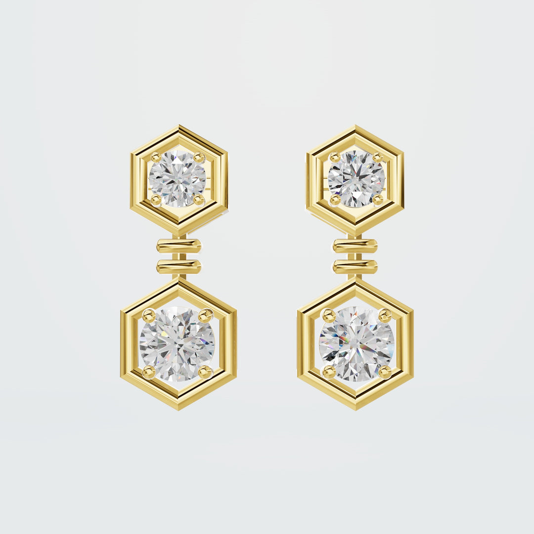 Teardrop round earring
