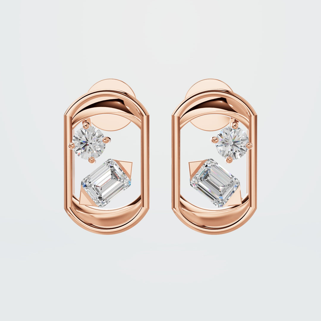 Hexagon Diamond  earrings
