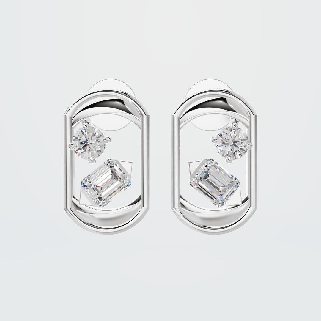 Hexagon Diamond  earrings