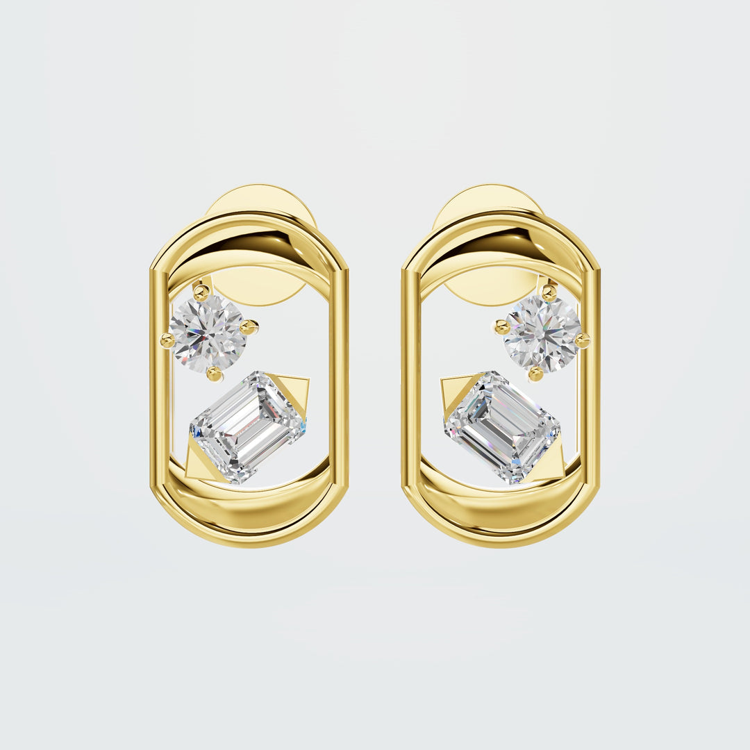 Hexagon Diamond  earrings