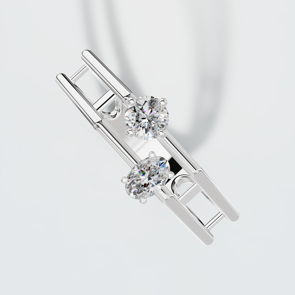 Two stone diamond Band in white gold