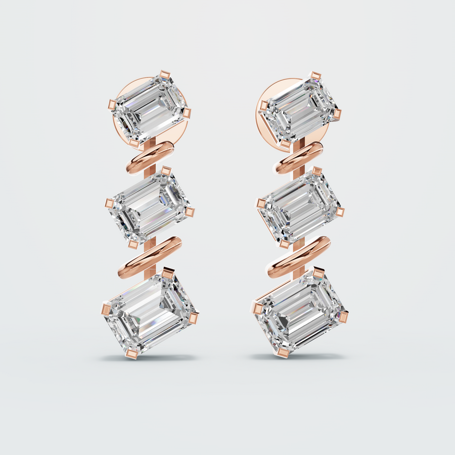 Diamond illusion earring in rose gold