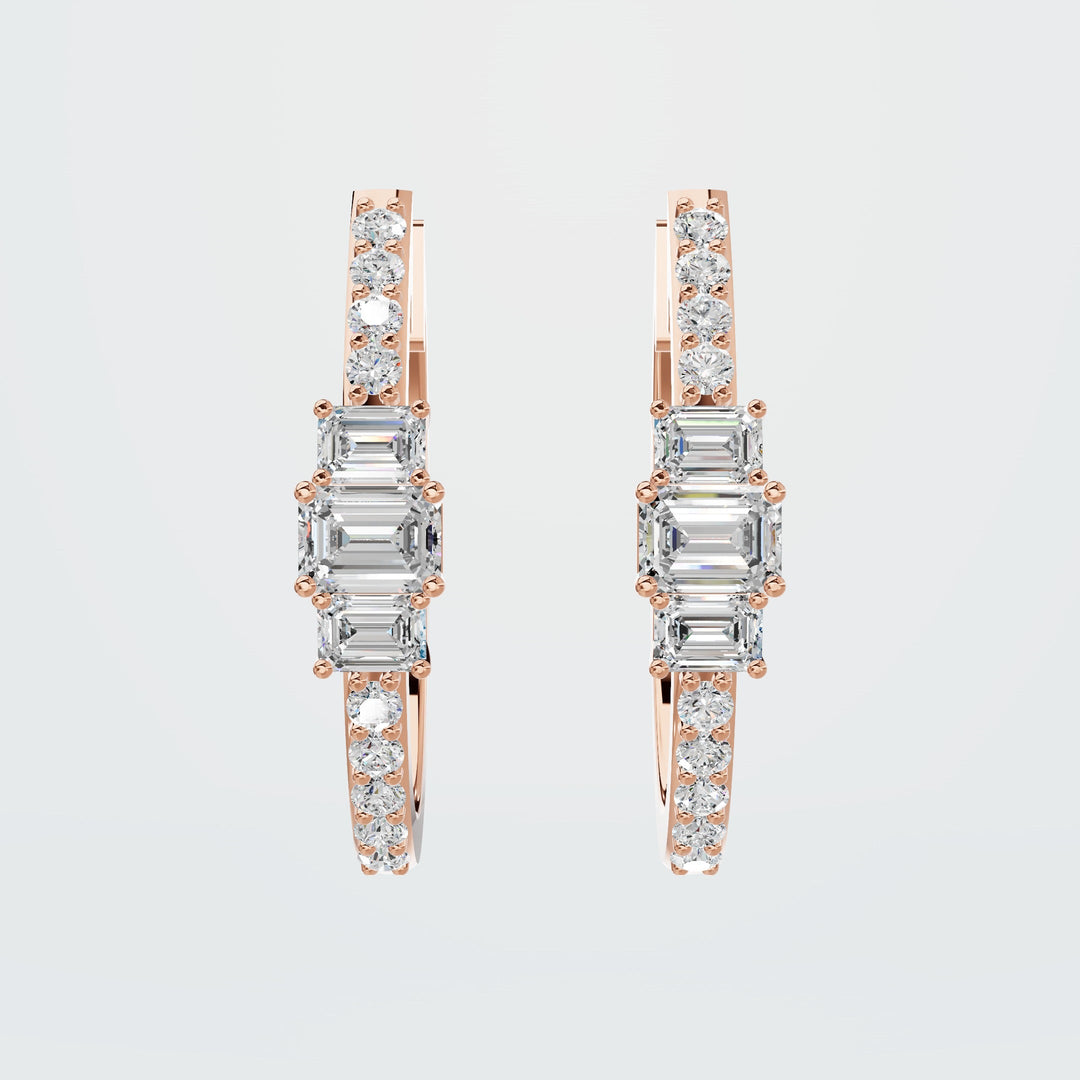 Emerald Huggies diamond hoops
