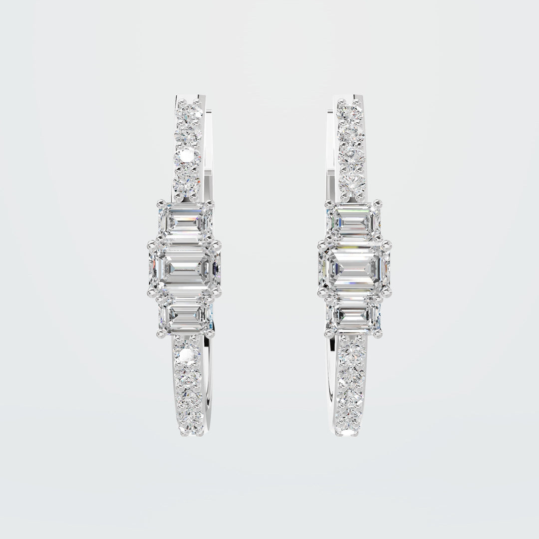 Emerald Huggies diamond hoops
