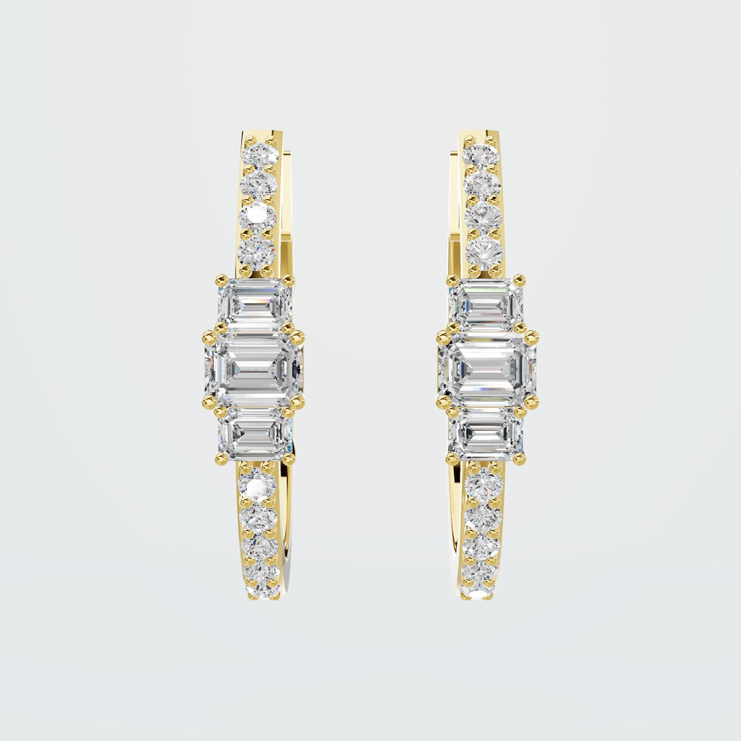 Emerald Huggies diamond hoops