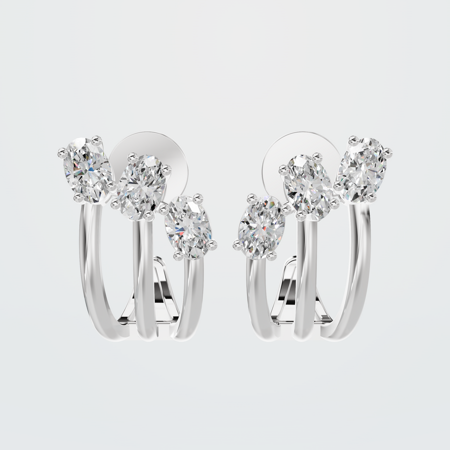 Floating Diamond Earrings in white gold