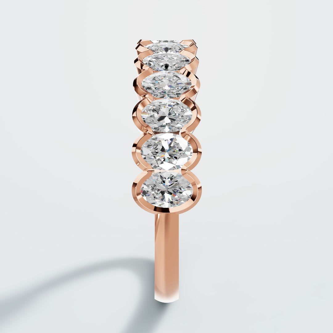 Half  Eternity Oval Cut Band