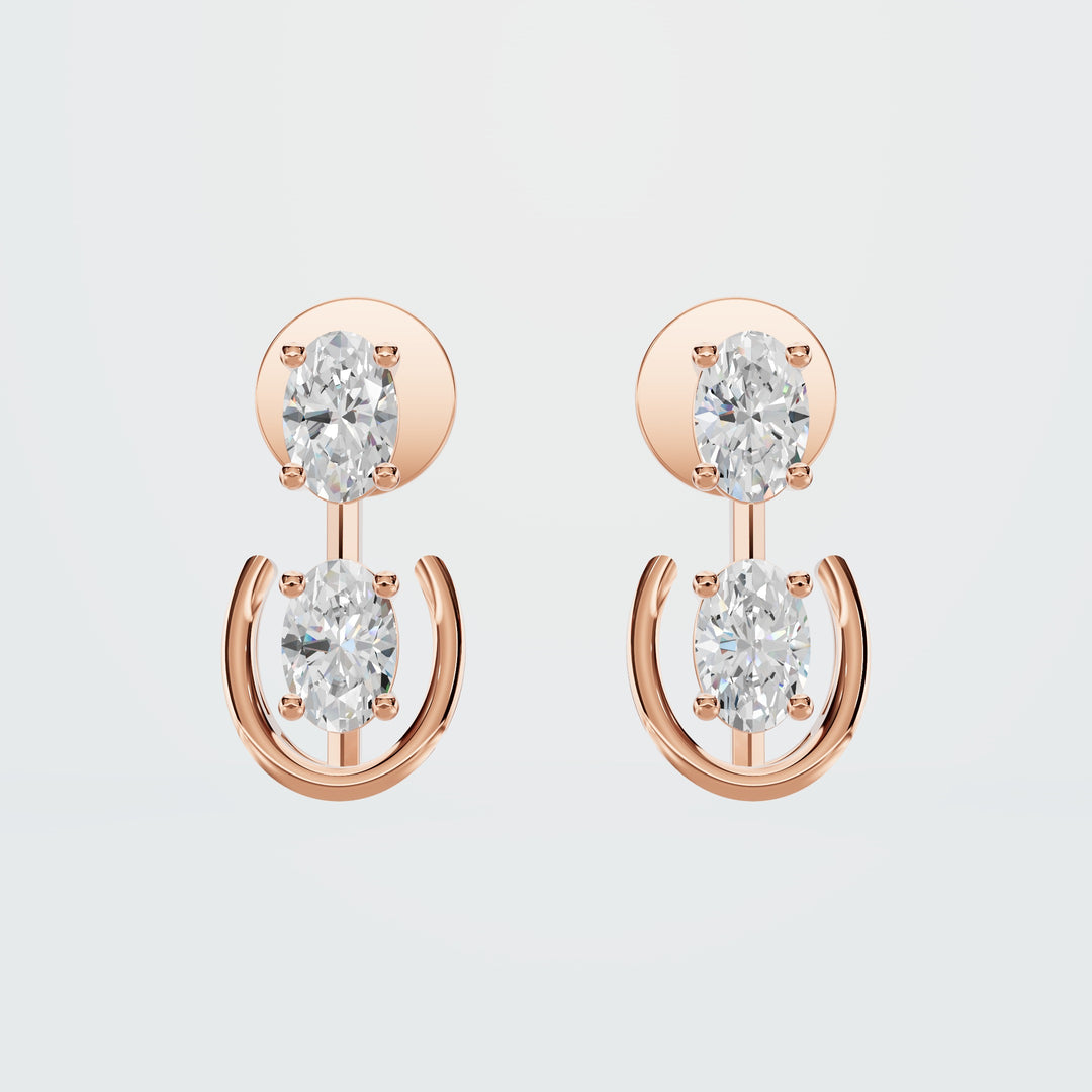 Fancy round diamond earring
