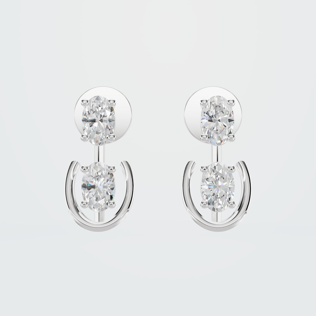 Fancy round diamond earring