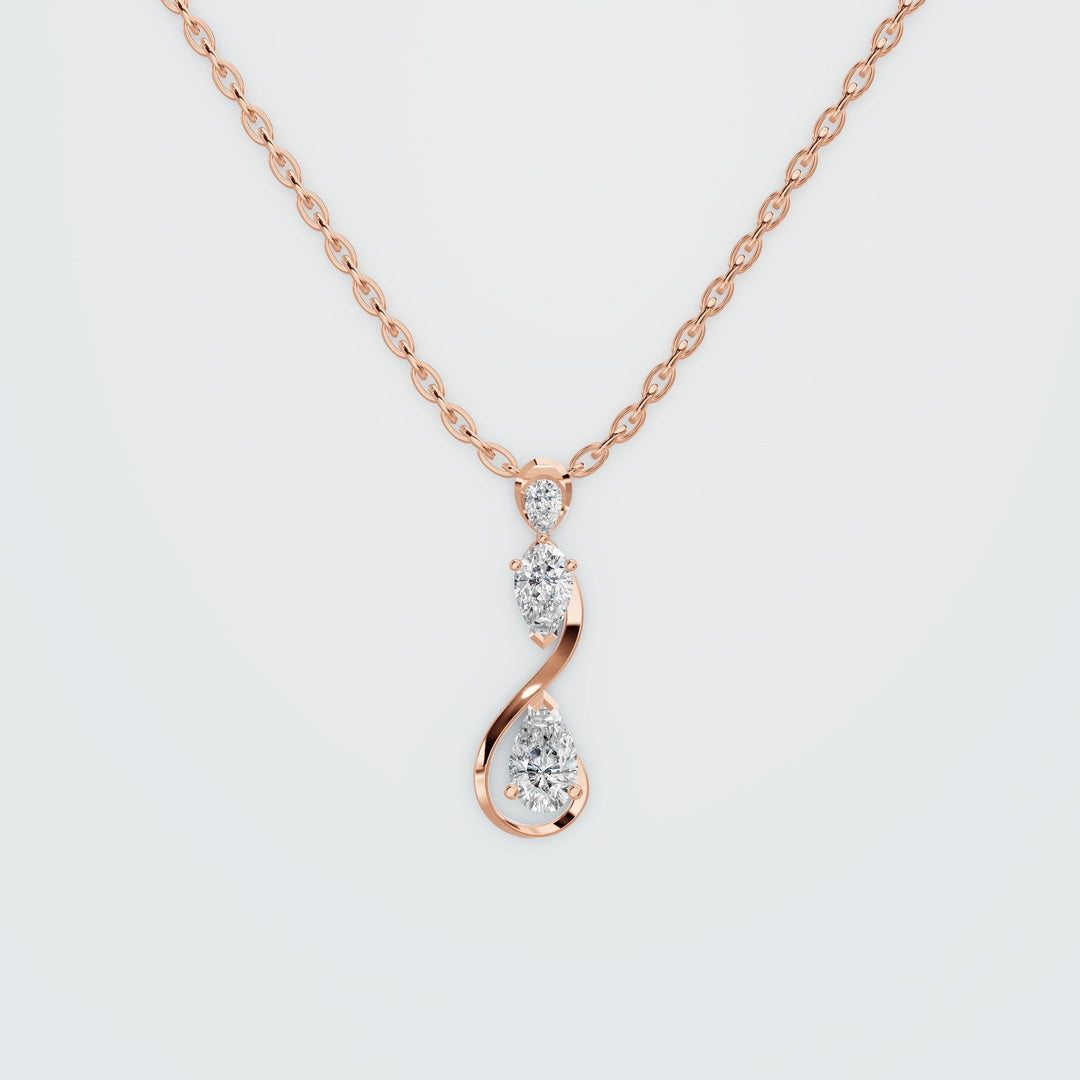 Knife edge oval necklace