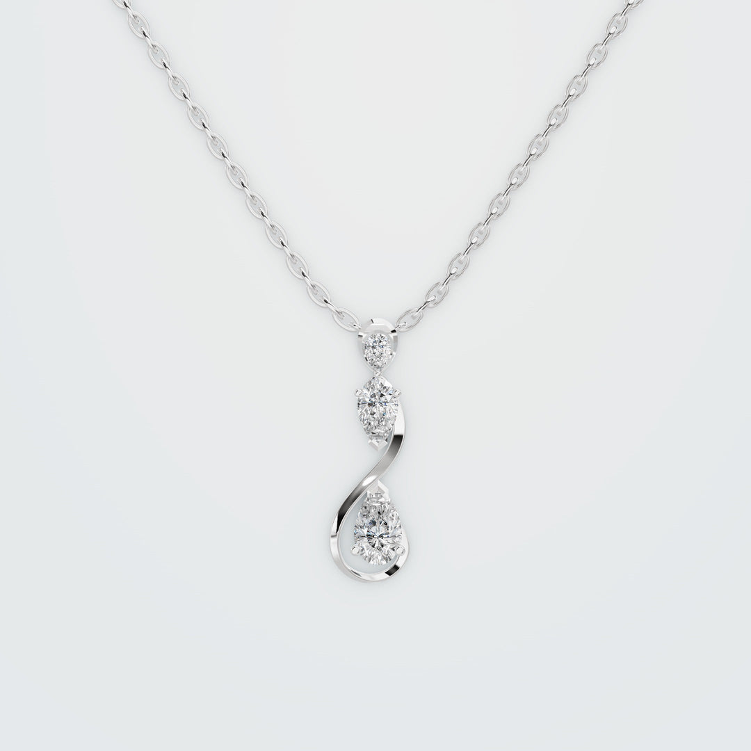 Knife edge oval necklace