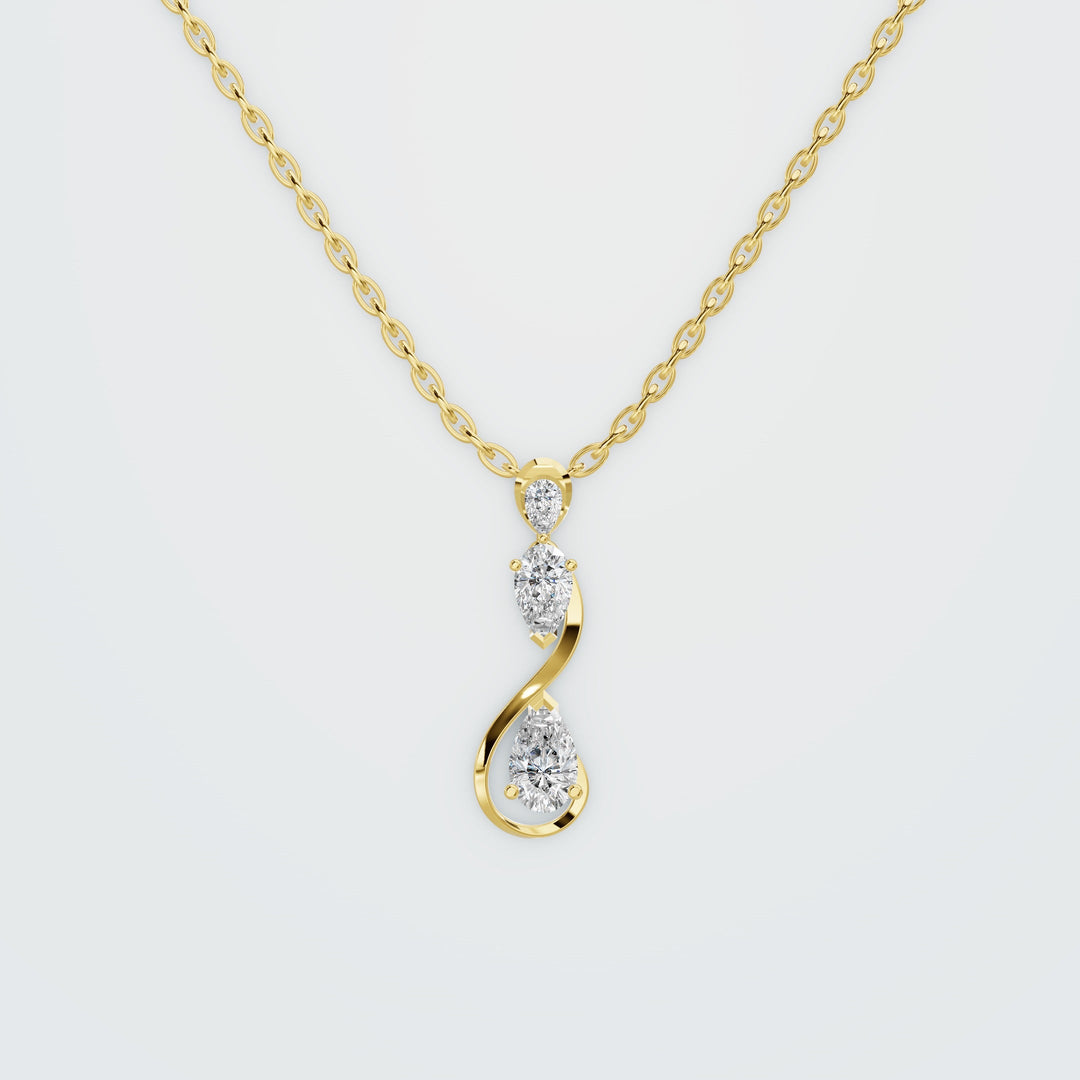 Knife edge oval necklace