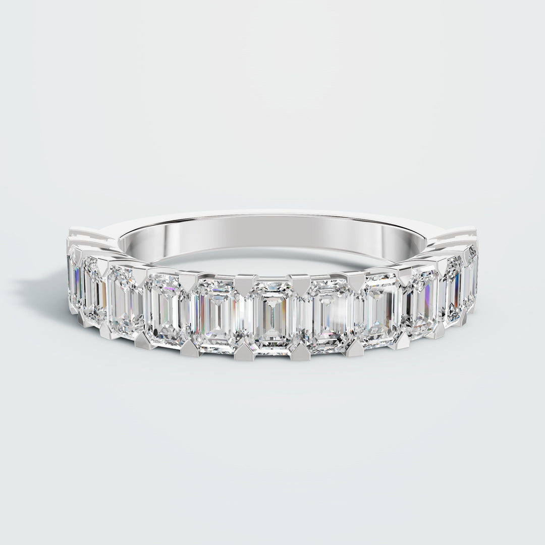 half emerald eternity band