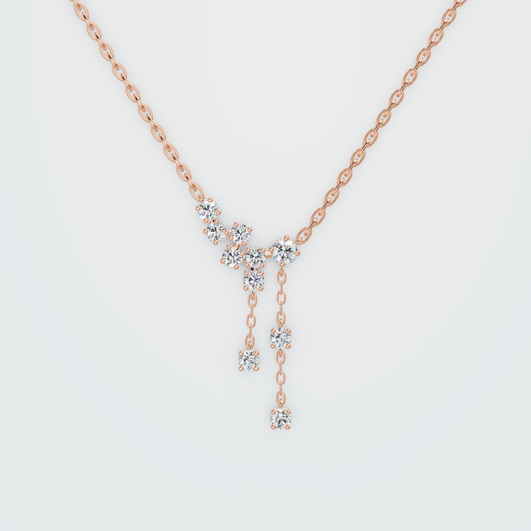 Globe diamond spiral necklace