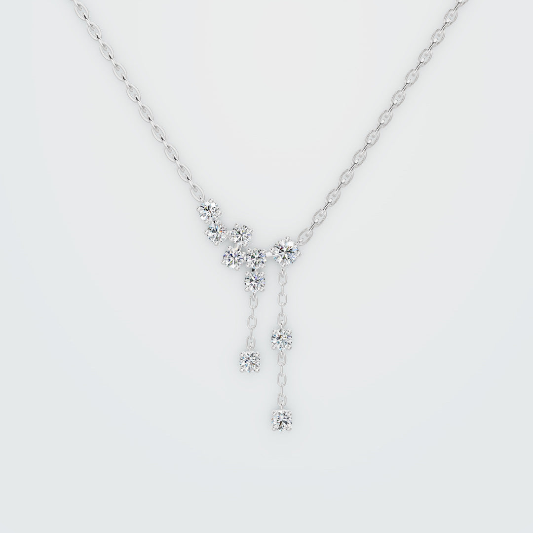 Globe diamond spiral necklace