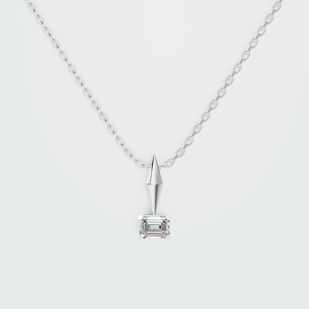 Emerald Solitaire Necklace