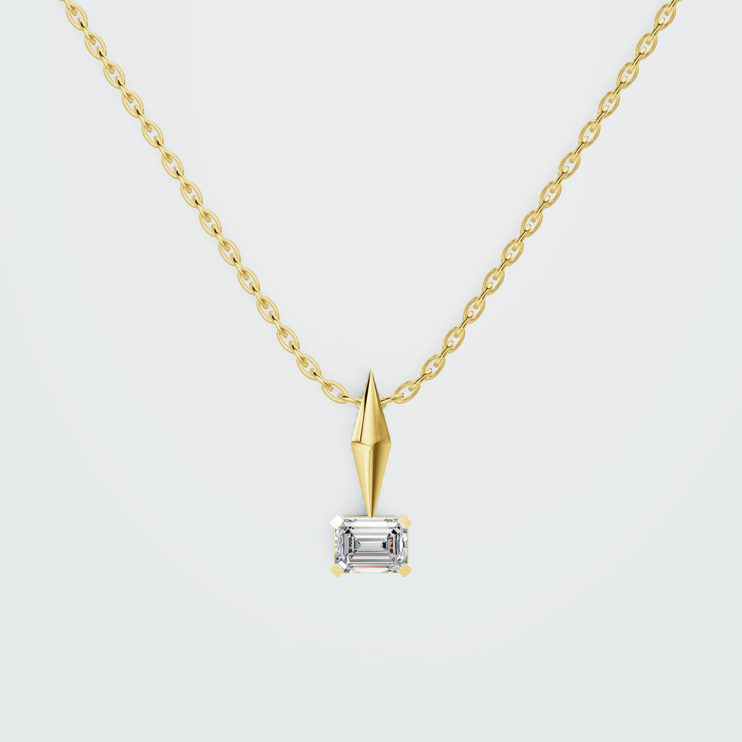 Emerald Solitaire Necklace