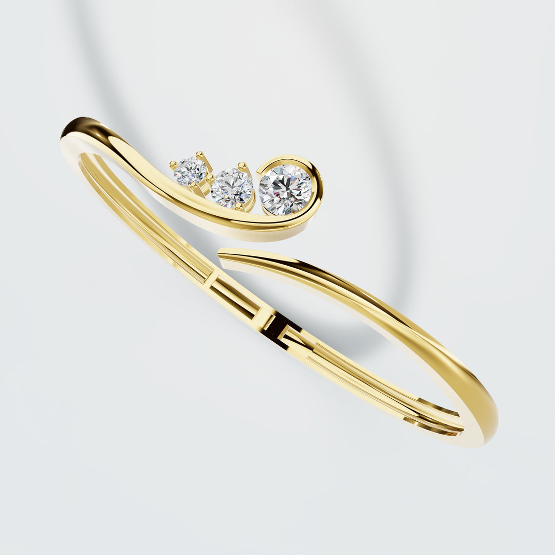 Wavy Teardrop Bangle