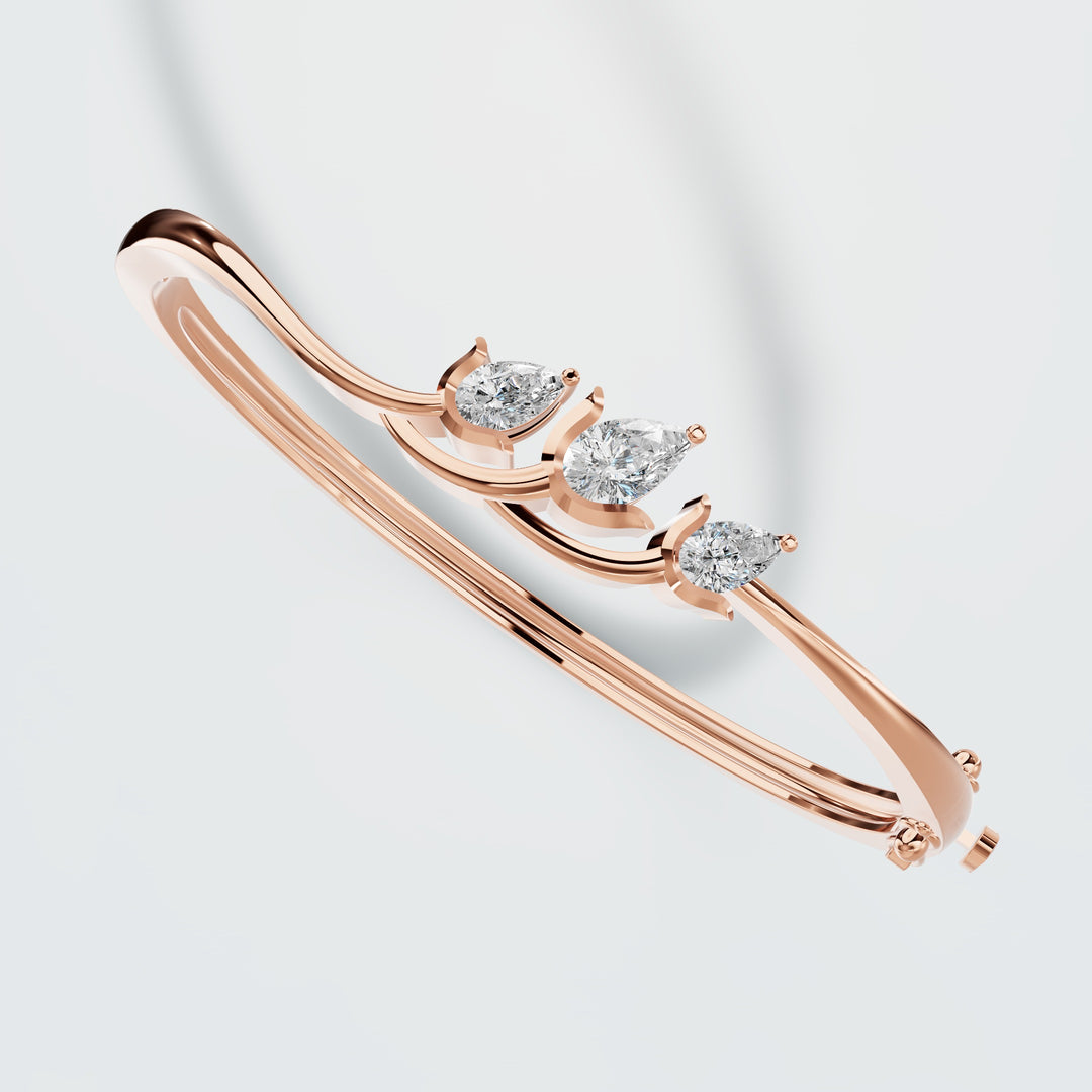 Lotus Gold Diamond Bracelet