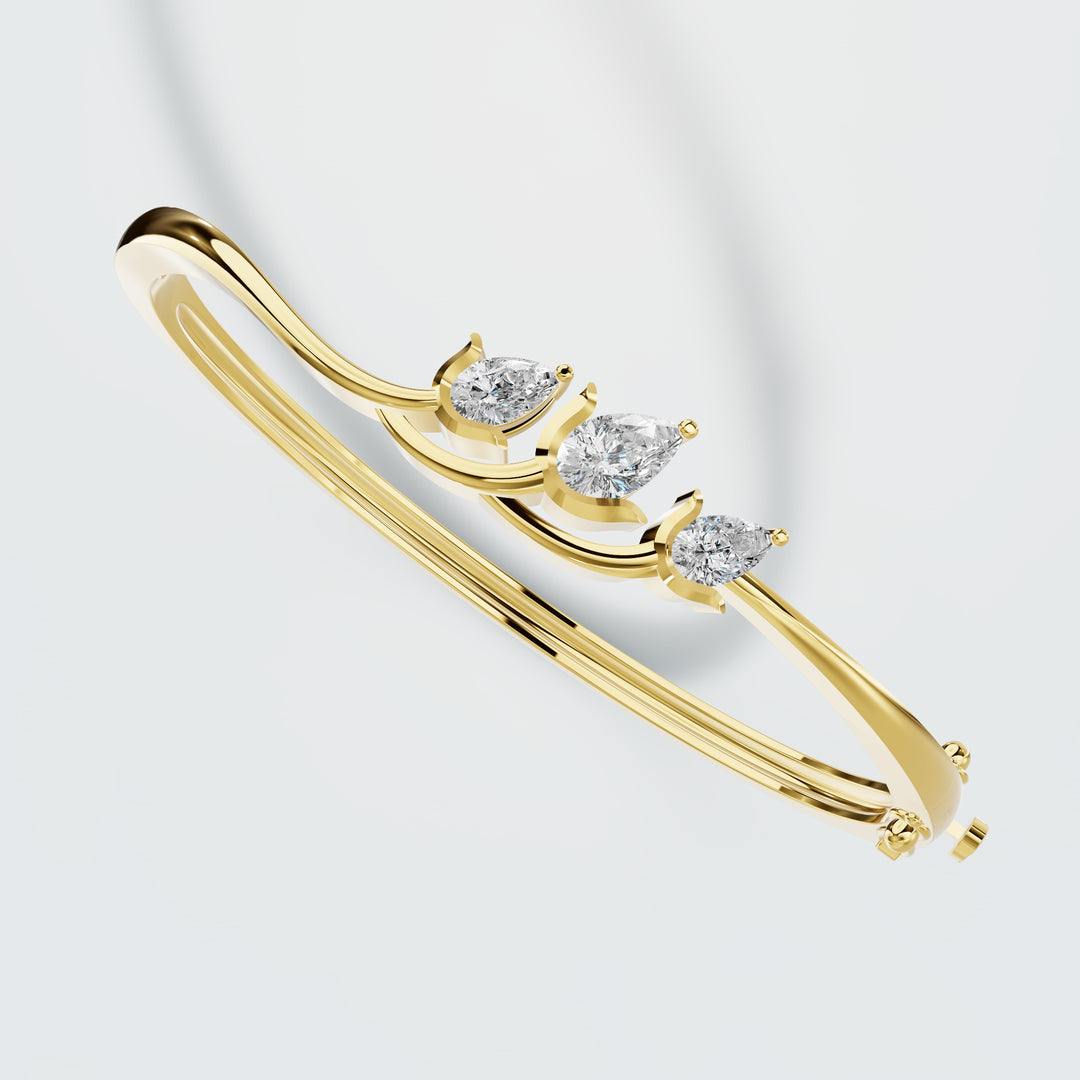 Lotus Gold Diamond Bracelet