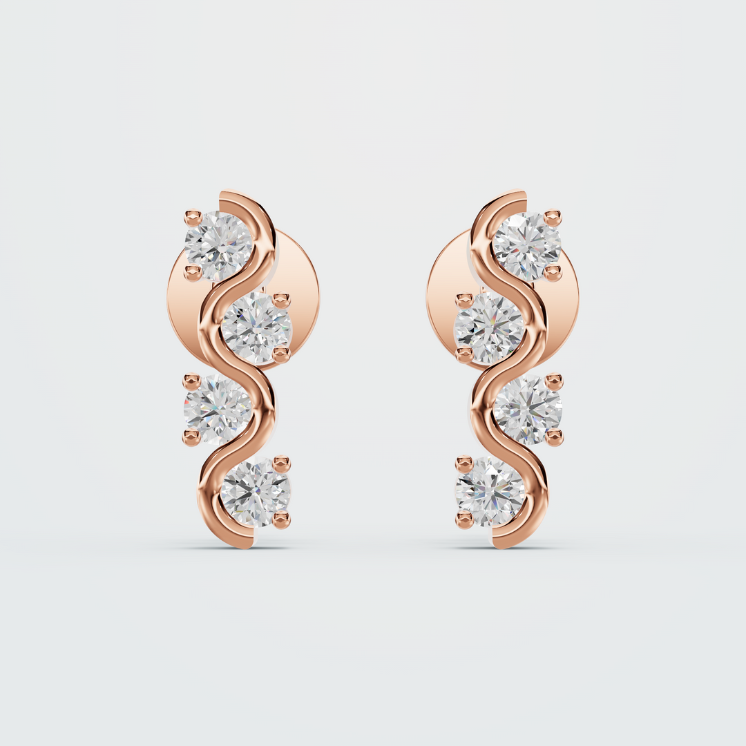 Spiral round earring