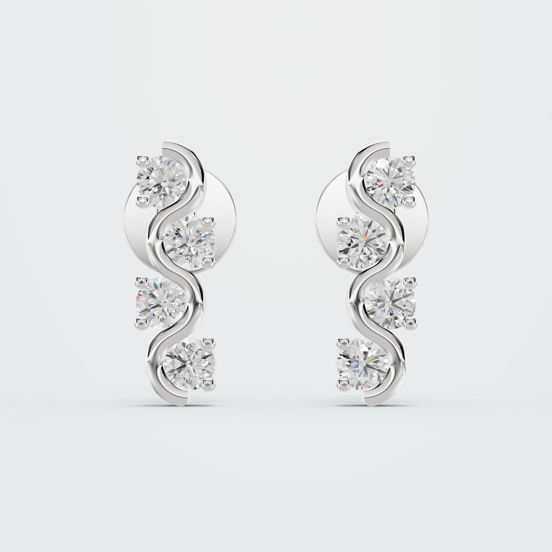 Spiral round earring