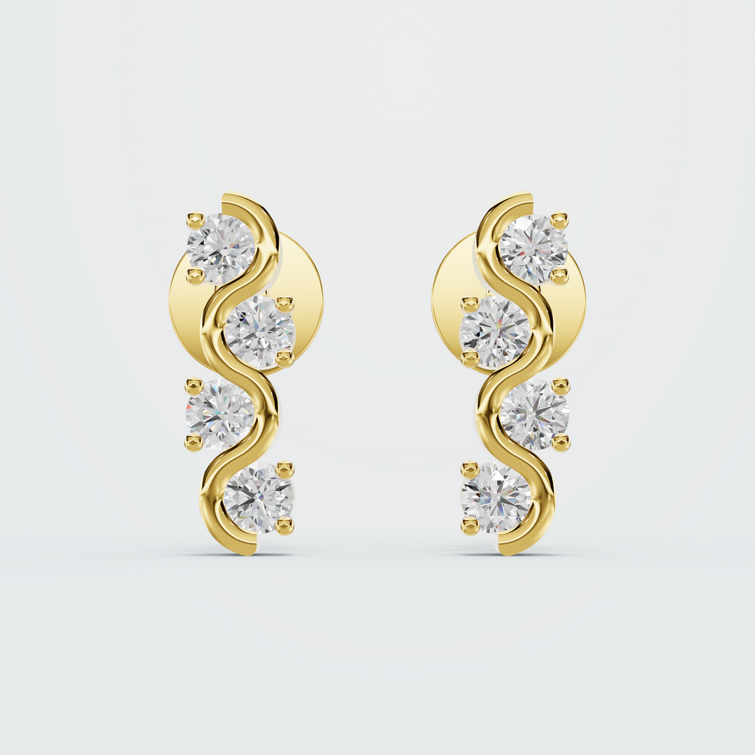 Spiral round earring