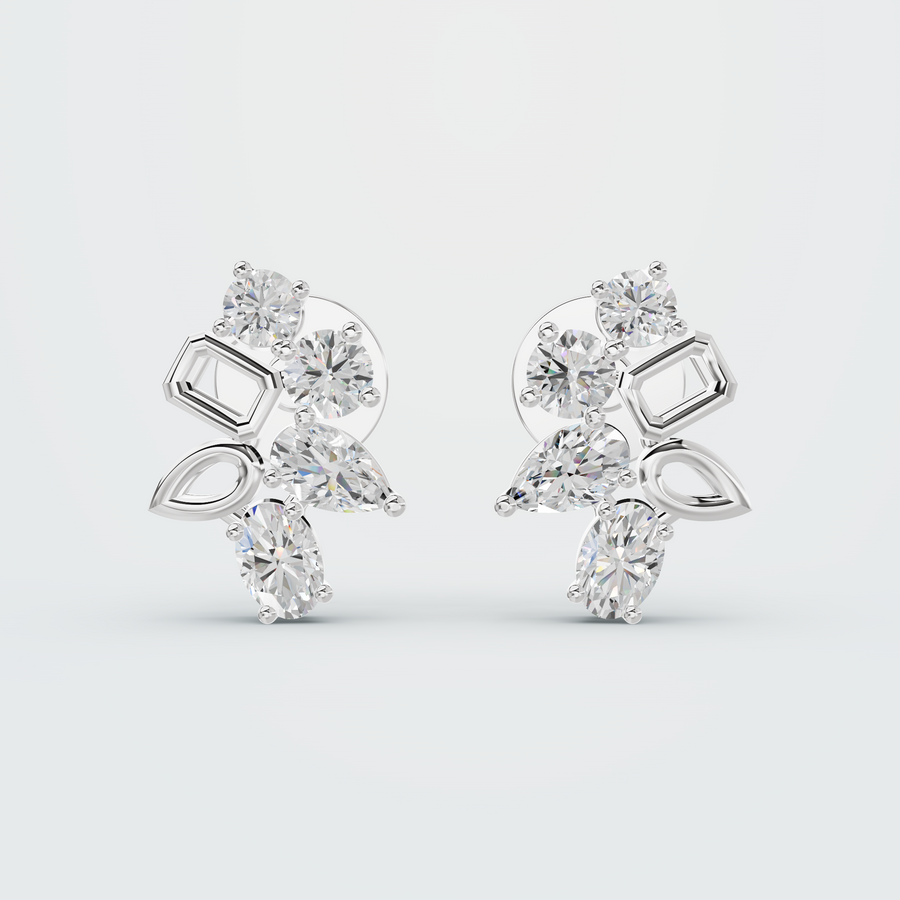 Diamond Flash Earrings in white gold