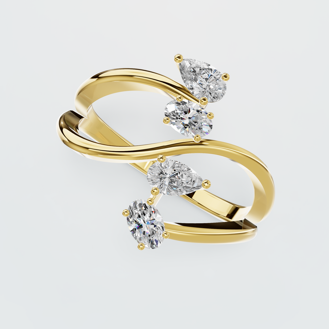 Leaf Green Diamond Ring