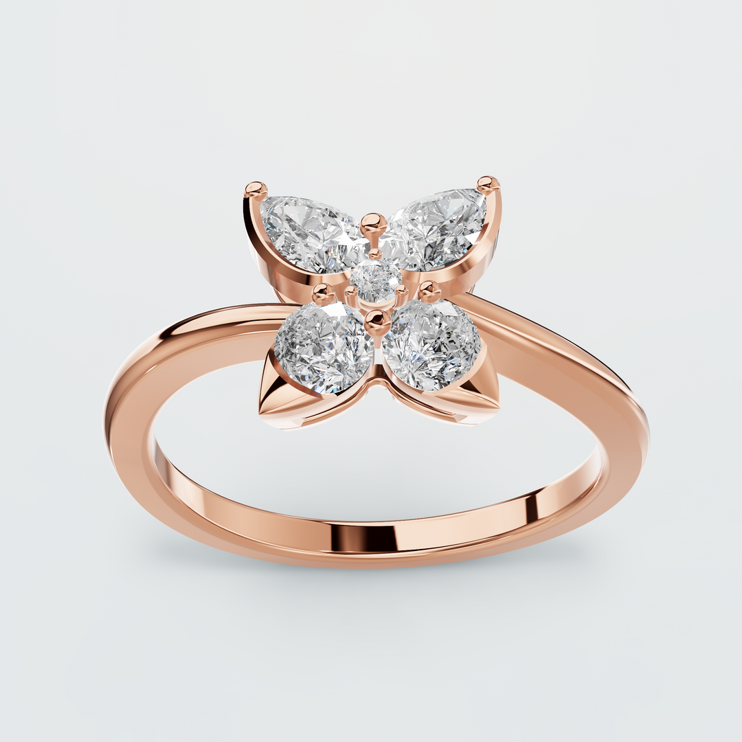 Flower diamond ring