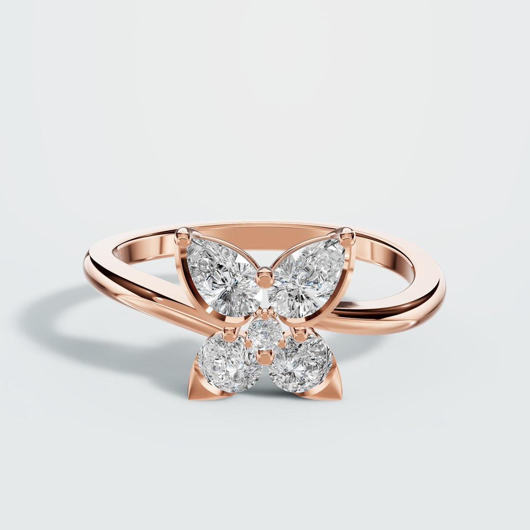 Flower diamond ring
