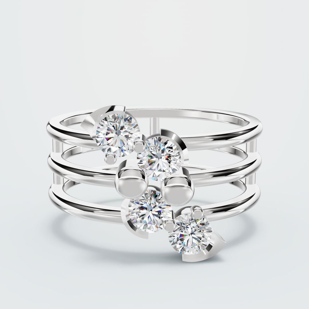 Spiral diamond Ring