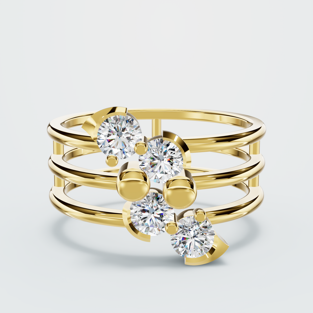 Spiral diamond Ring