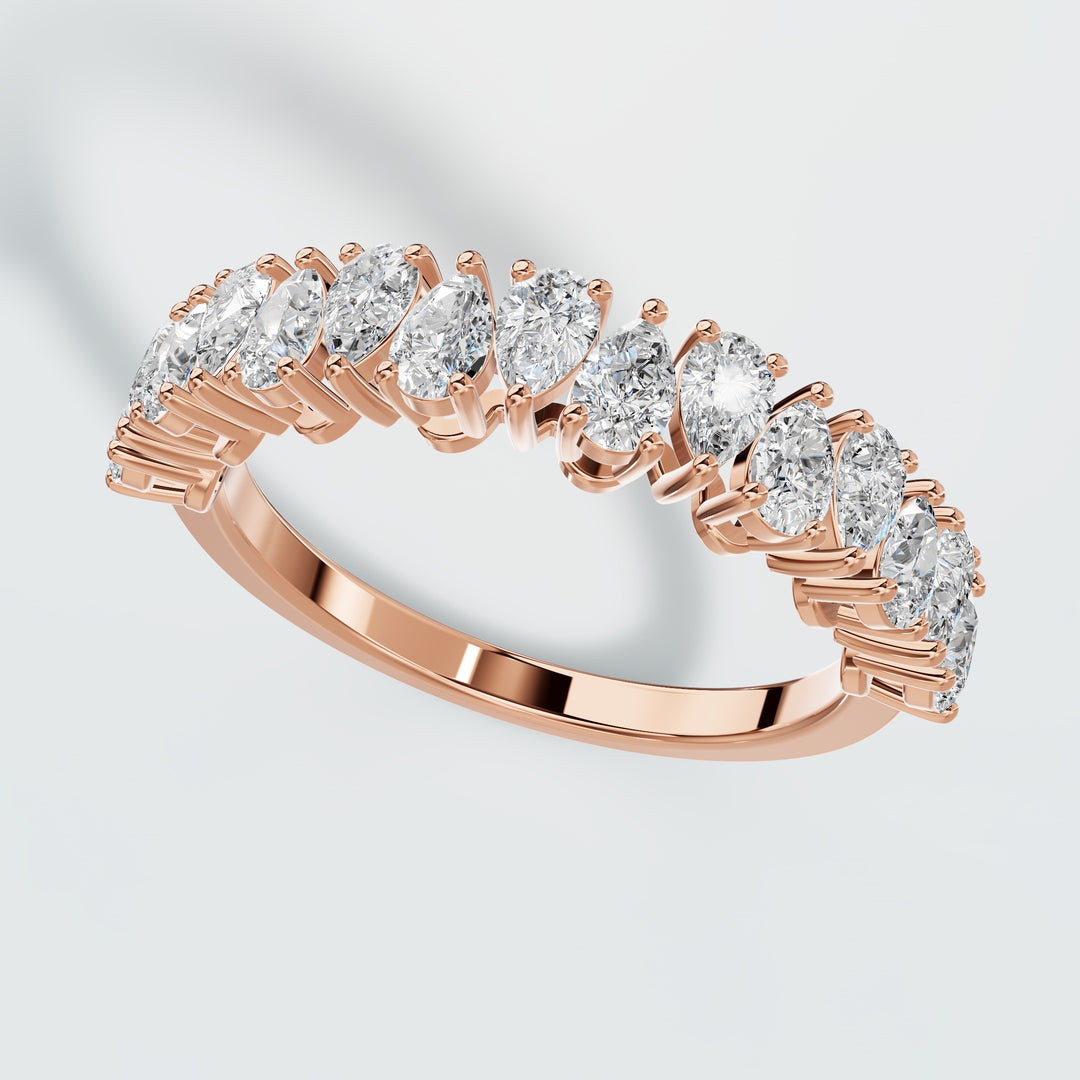 Half teardrop eternity band
