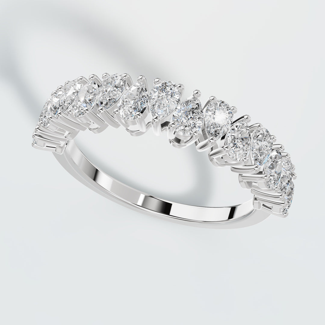 Half teardrop eternity band