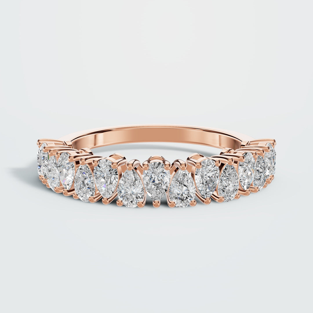 Half teardrop eternity band