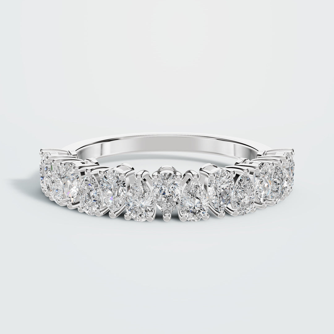 Half teardrop eternity band