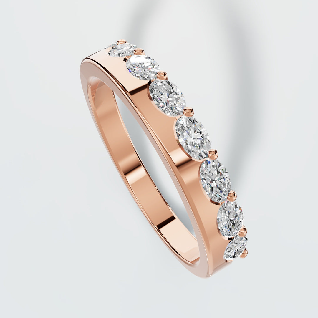 Crown oval eternity Band