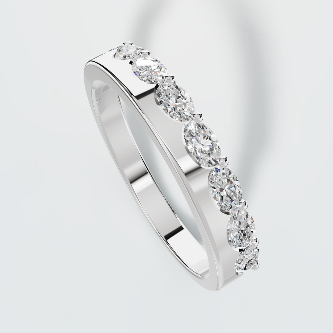 Crown oval eternity Band