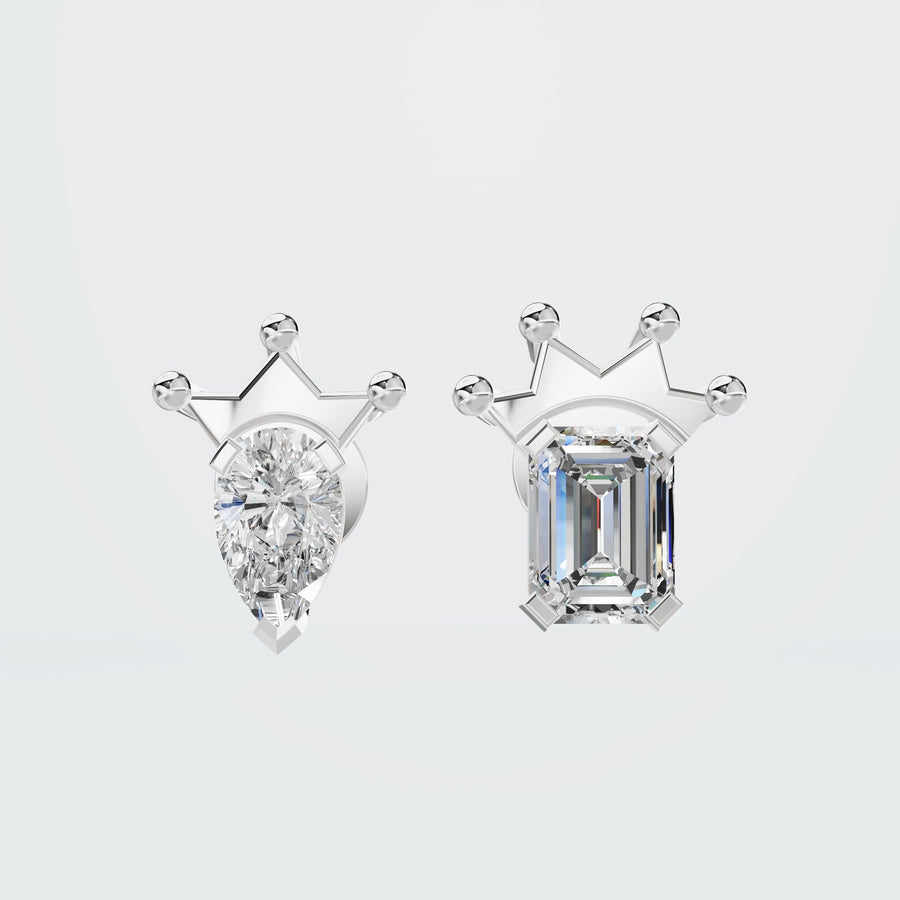 Emerald Huggies diamond hoops in white gold