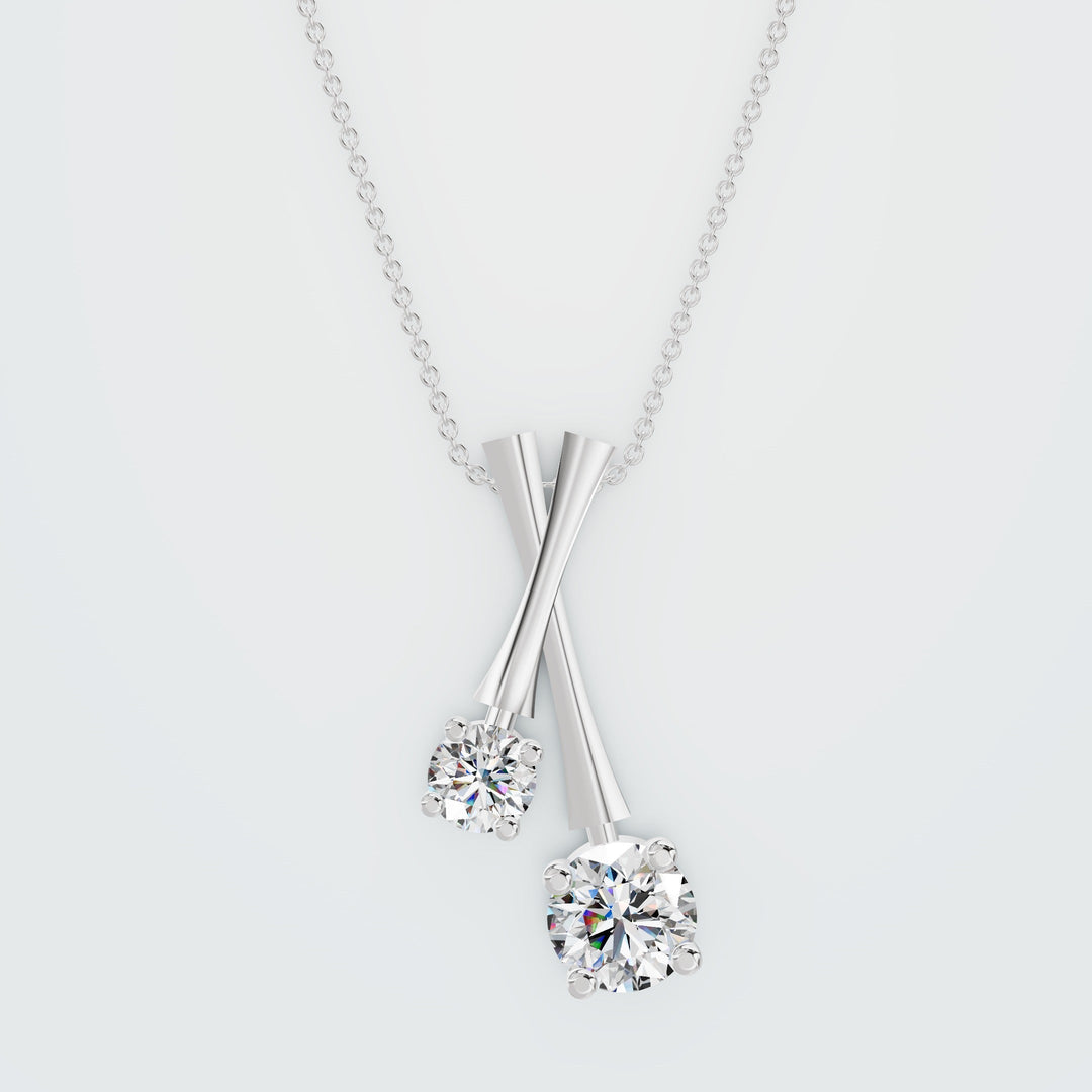 Sliding globe diamond necklace