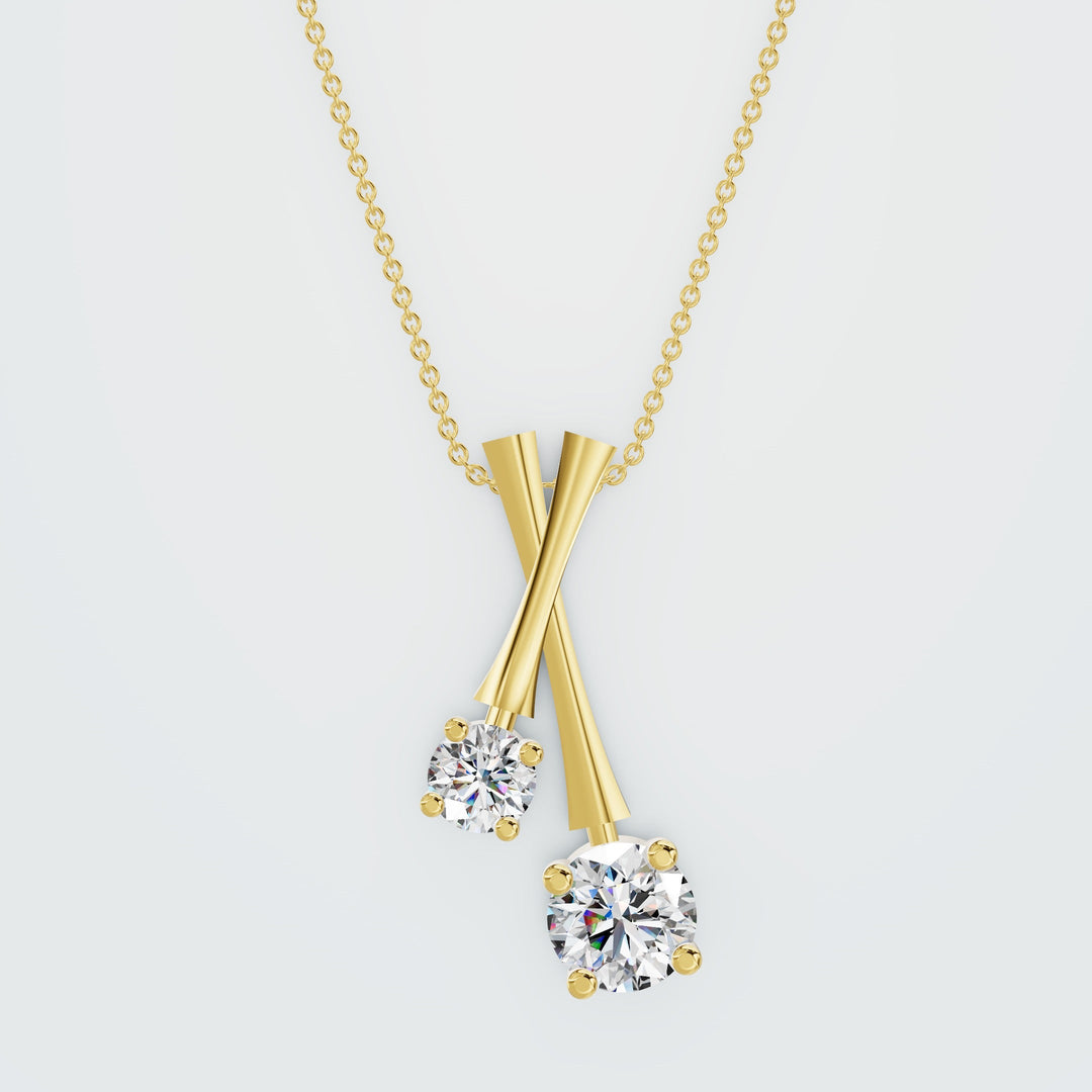 Sliding globe diamond necklace