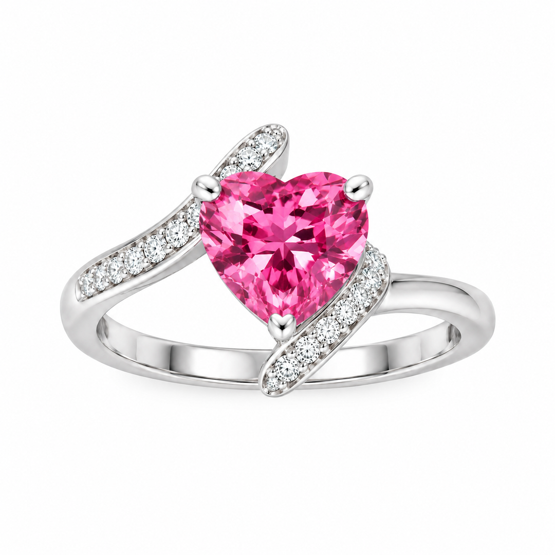 lab-grown pink sapphire ring