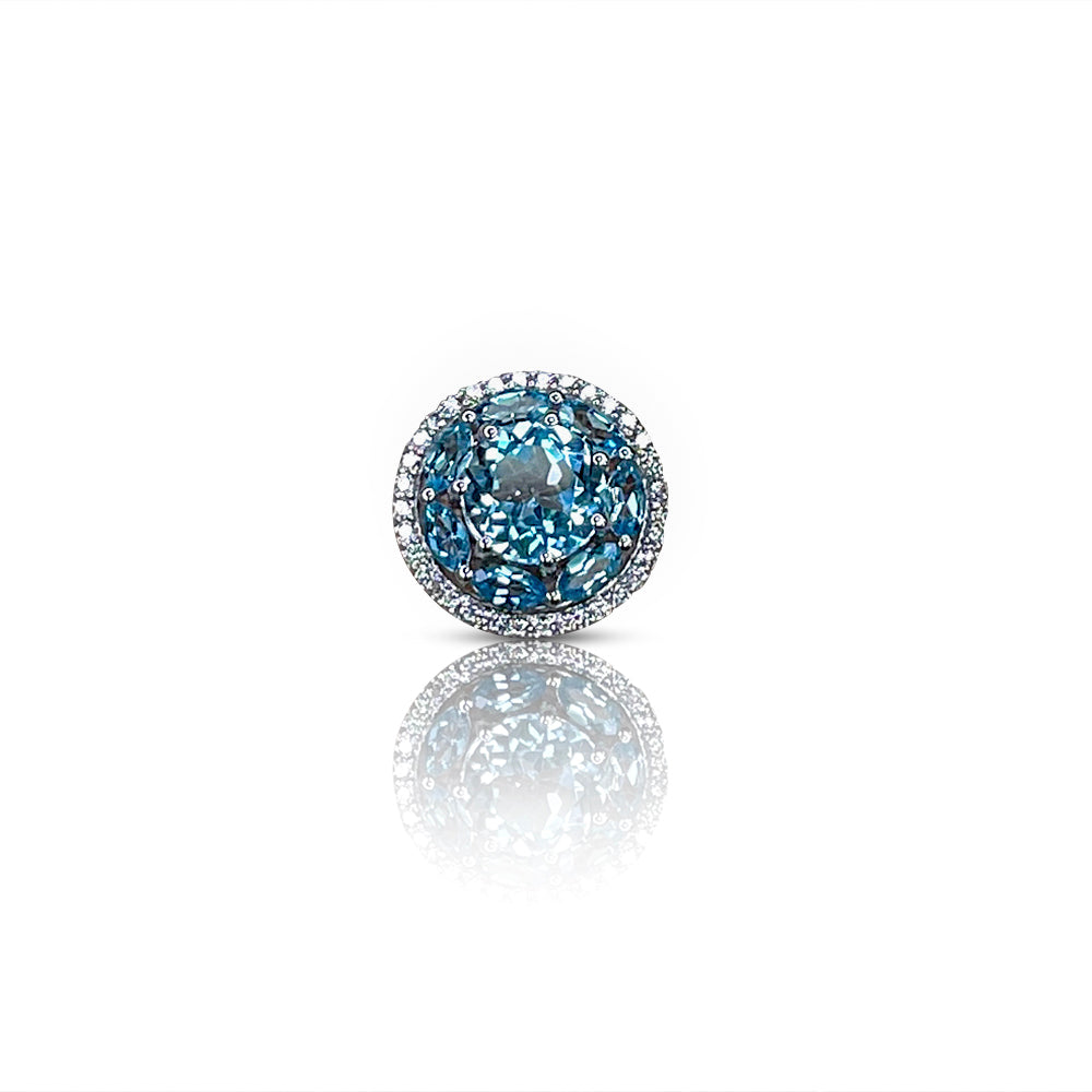 Majestic Blue Topaz Diamond Ring