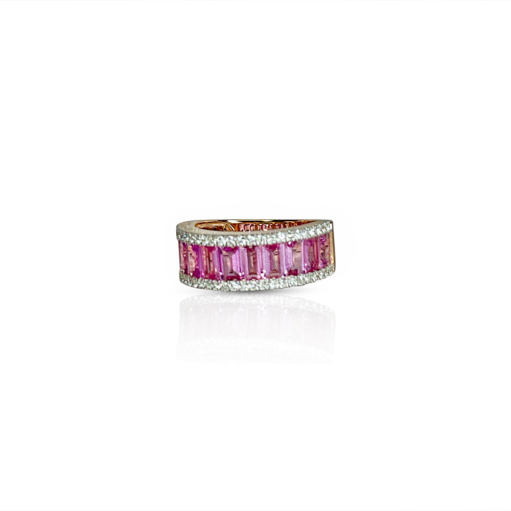 Pink Sappphire Baguette Ring
