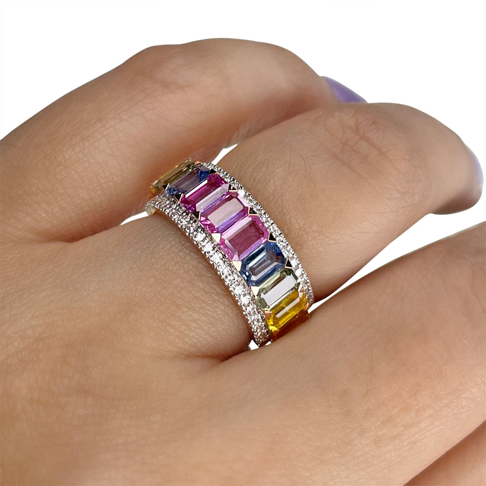 Rainbow Baguette Eternal Ring