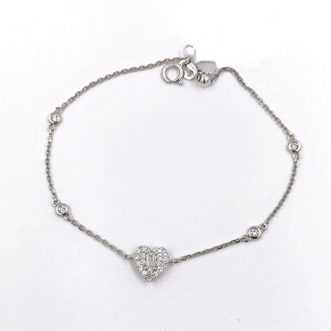 Baguette Heart Diamond Bracelet
