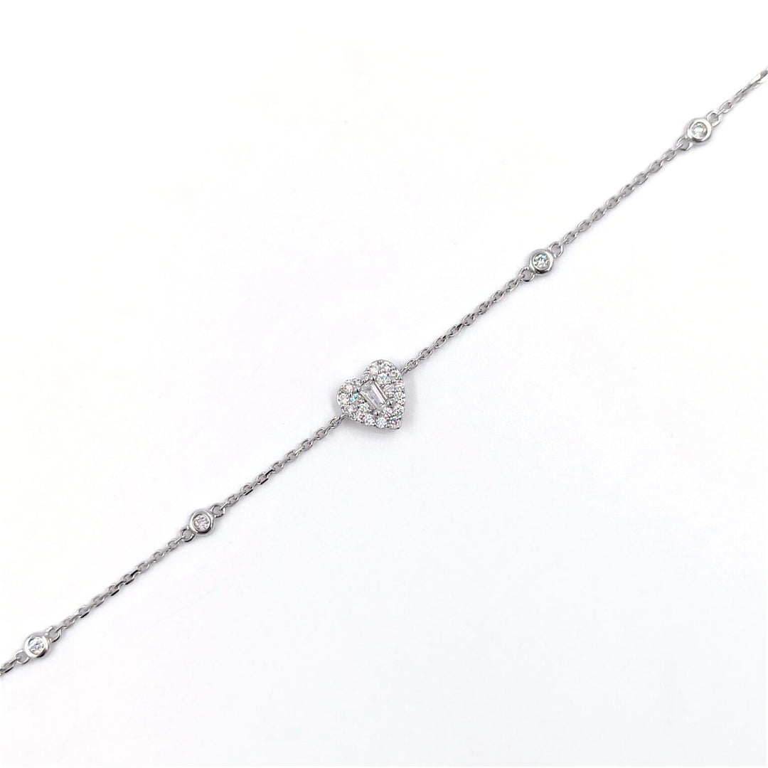 Baguette Heart Diamond Bracelet